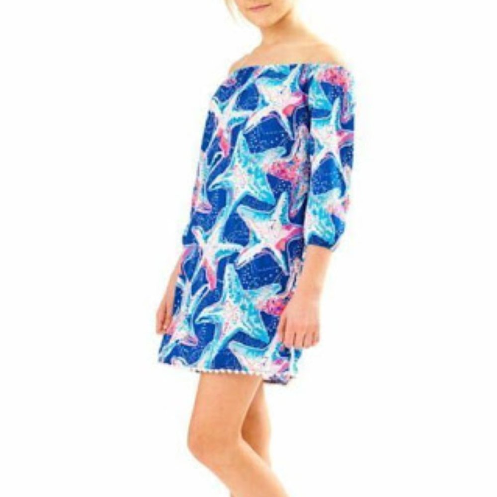 Girl's Off the Shoulder Shift Dress Size L(8-10)